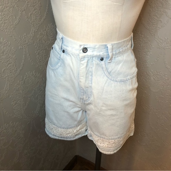 Vintage LA Blues stonewashed lace shorts vest top S 8 - Picture 6 of 8